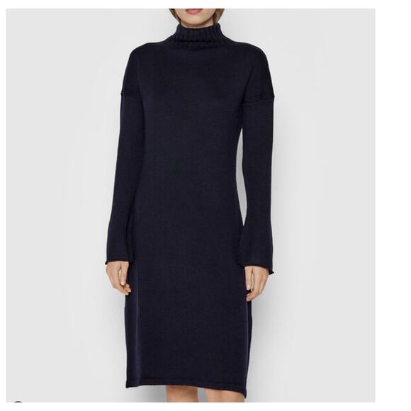NWT 100% Virgin Wool  Max Mara Leisure Naville Knitted Midi  Dress Dark Gray XL - Picture 1 of 16